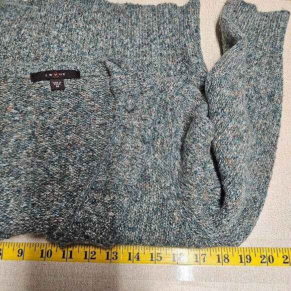 Fever Woman's Button Front Size Medium Cardigan Ruffles 3D Flower Green Feminine - Picture 7 of 8